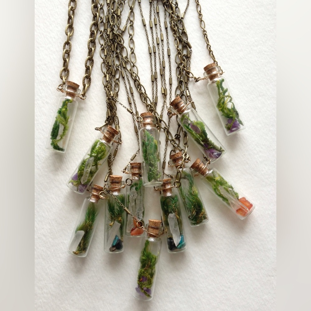mini terrarium bottle necklaces